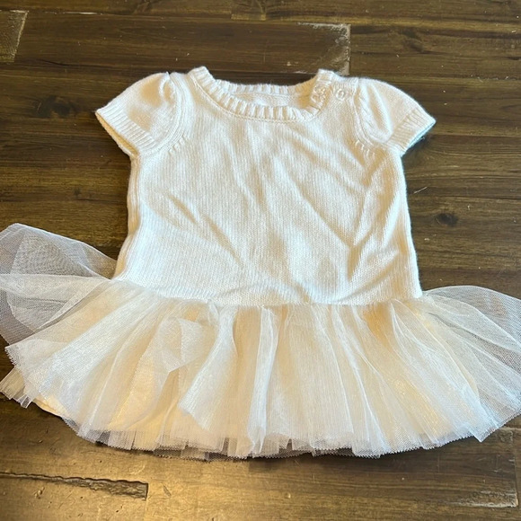 Gap Baby Sweater Tutu Dress Cream Knit 0-3 months - Picture 1 of 6